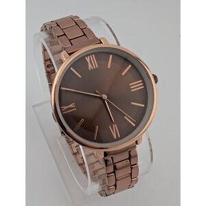 Accutime‎ Watch Women 35mm Case Rose Gold 7.5" Band- New Battery